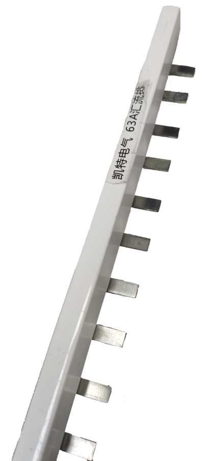 Electx Electrical Supply Bus Bar 12 Pins 2 Pole Single Phase white electrical component with metal pins