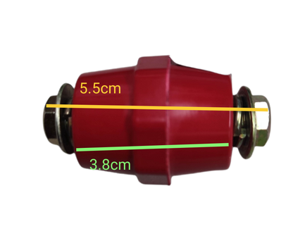 Grippes Bus Bar Insulator 12Kv SM-7105 in red with metal attachments and dimensions shown