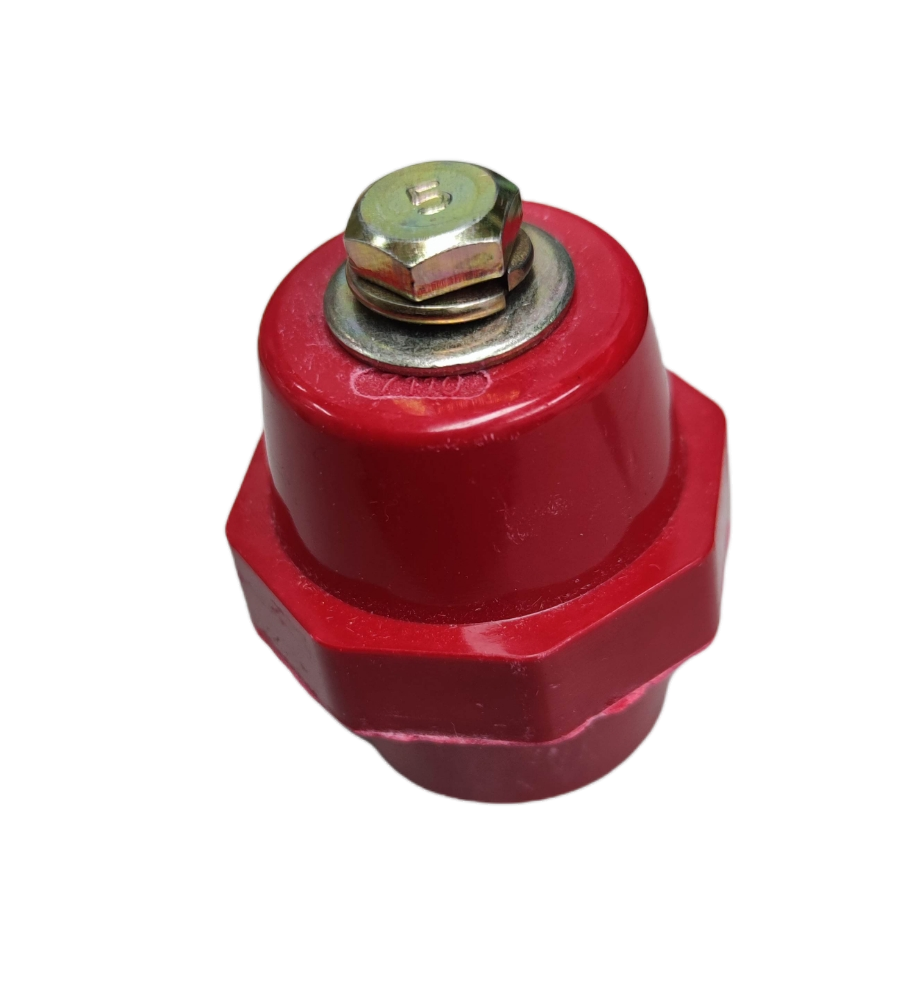 Red Bus Bar Insulator 12Kv SM-7110 with metal bolt and washer for electrical circuitry