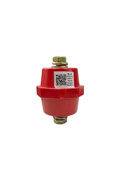Grippes red Bus Bar Insulator SM-7120 with metal connectors for electrical circuitry and parts