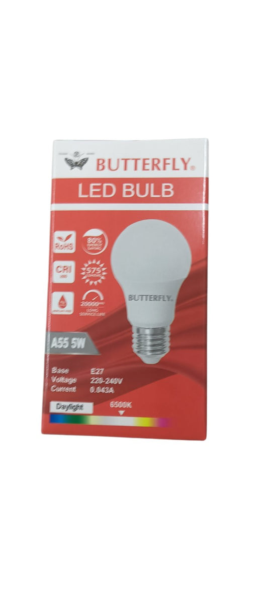Butterfly 5W LED Bulb E27 220-240V energy-saving LED light bulb in retail packaging