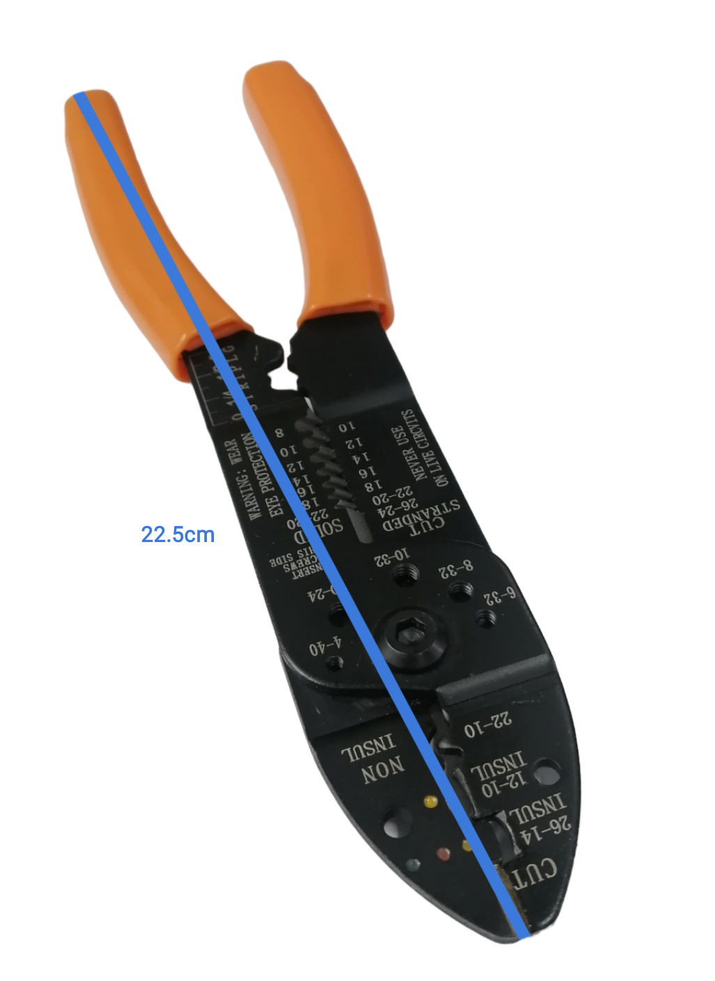 Butterfly 9 Inch Wire Stripper 225mm 2209 with orange handles and black steel body for precise wire cutting