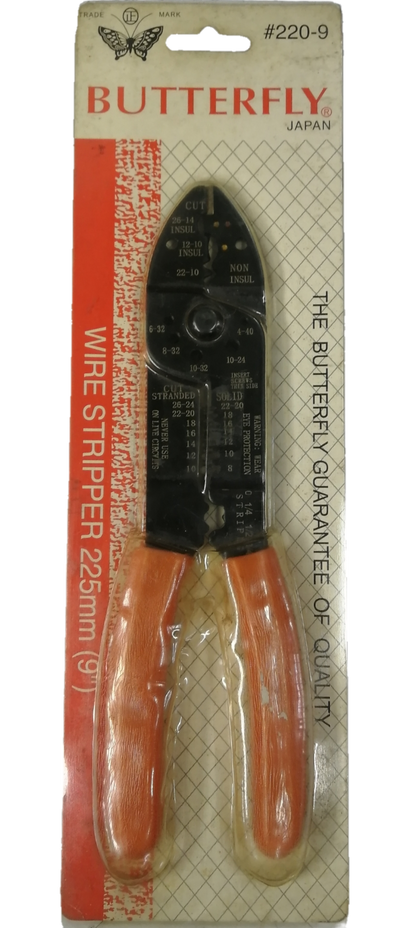 Butterfly 9 Inch Wire Stripper 225mm 2209 with orange handles in original packaging