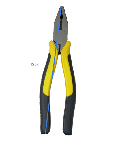 Butterfly Combination Plier 203mm 8 Inches with yellow and black ergonomic handles