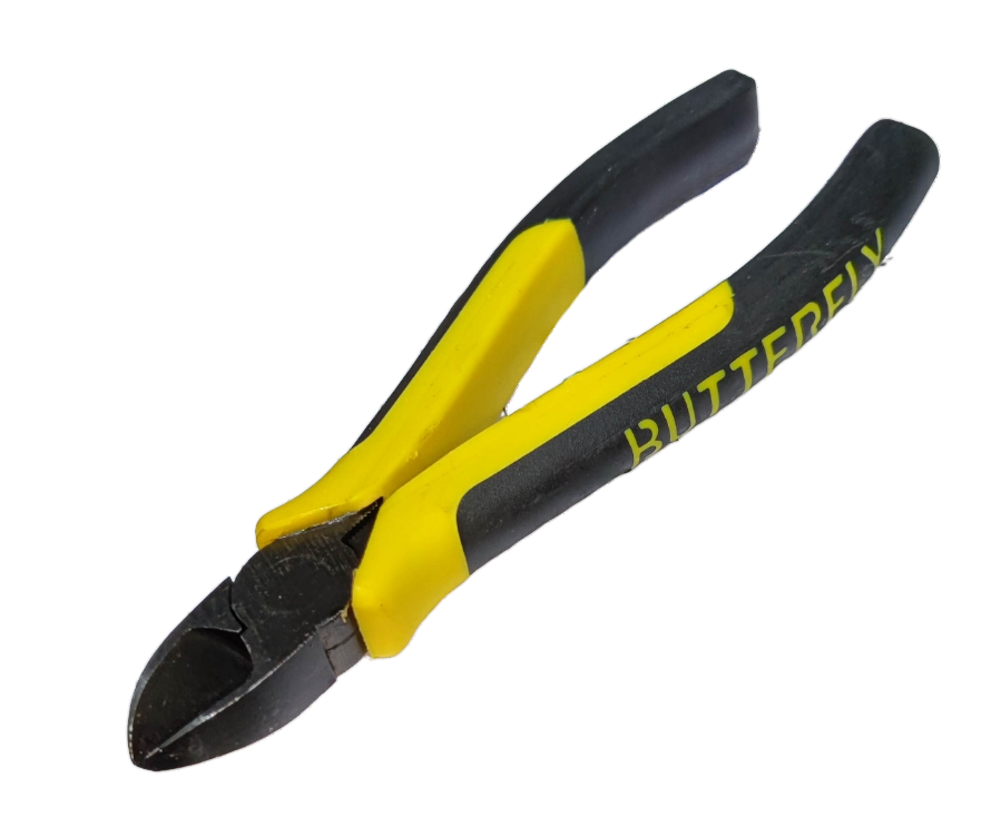 Butterfly Insulated Diagonal Cutting Pliers 152mm with black and yellow handles for precise cutting