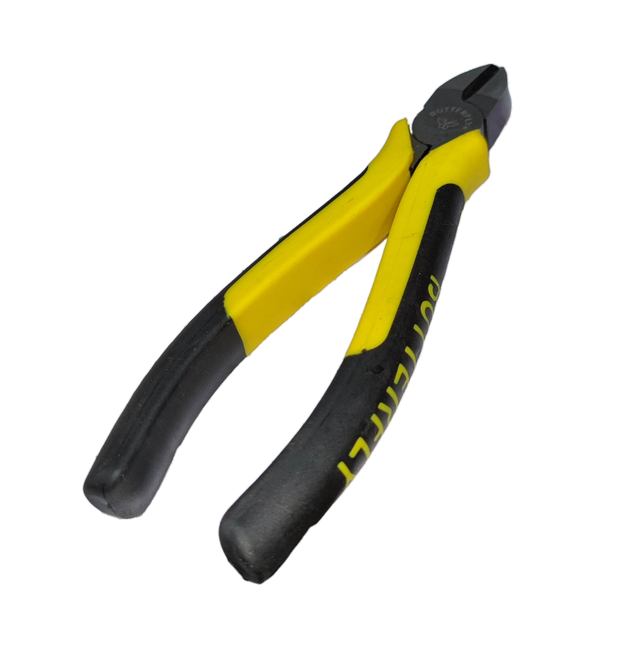 Butterfly Insulated Diagonal Cutting Pliers 152mm with yellow and black handles for precise cutting