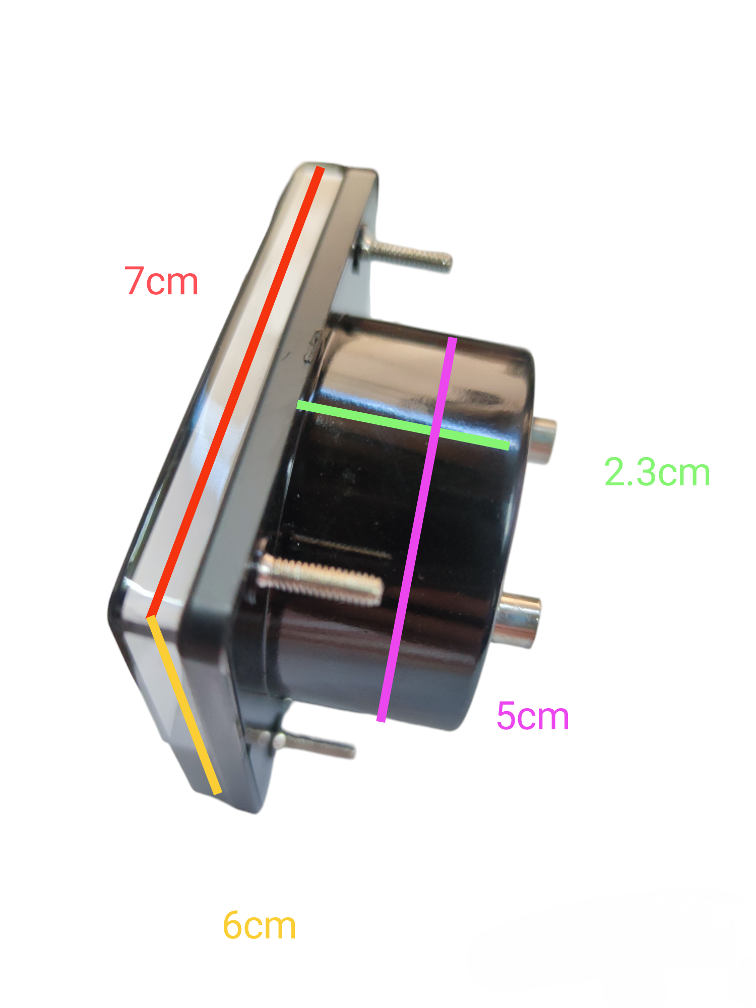 Brother 15A AC panel meter with compact design and mounting screws for electrical testing