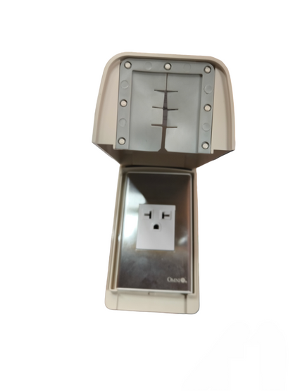 Omni Weatherproof Aircon Tandem Outlet 20A 250V with Stainless Plate Cover WPP-601+WWP-111S+WWA-401