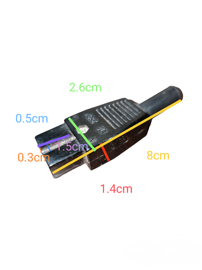 Electx Electrical Supply C14 Connector with Groove 10A 250V black electrical circuitry part with measurements