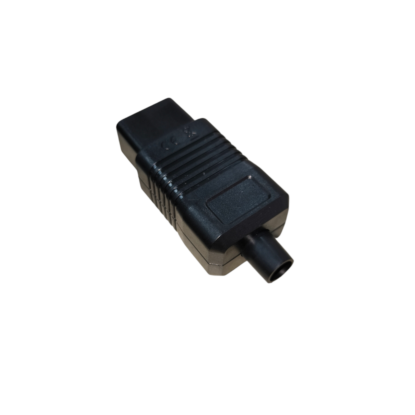 Grippes black C19 Female Computer Connetor electrical circuitry part with ribbed grip