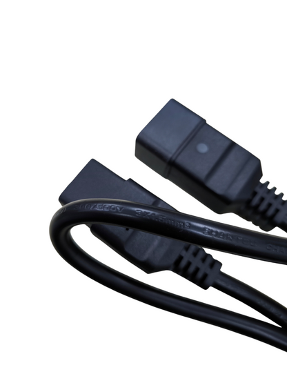 Black C19 Male to C20 Female Cord adapter cable for power connection from China