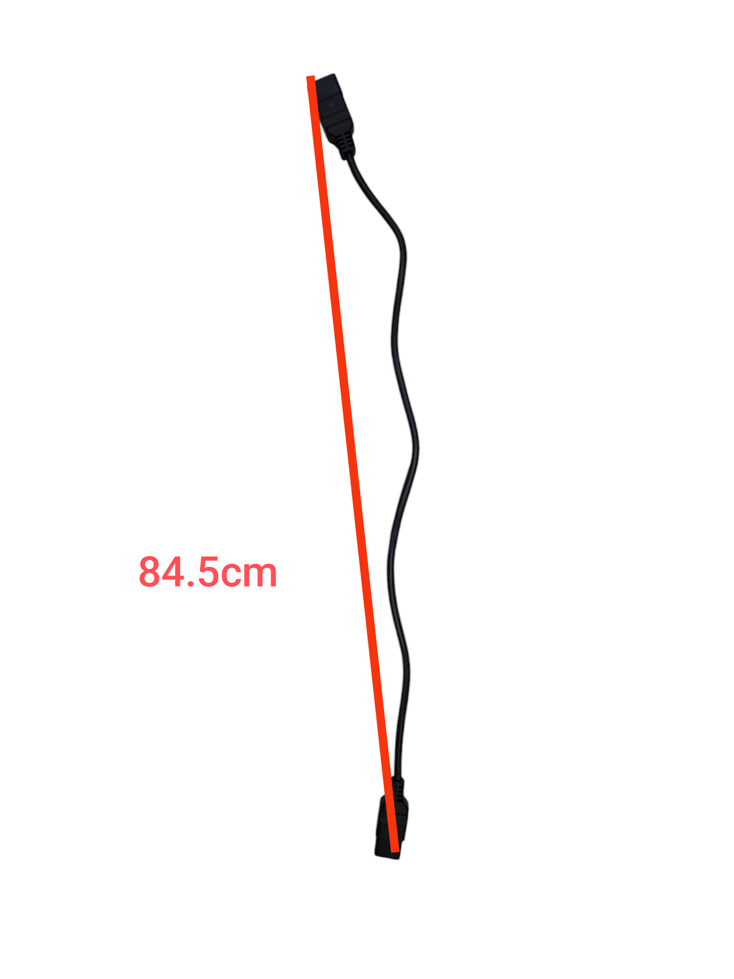 Black C19 Male to C20 Female Cord measuring 84.5 cm for power connections