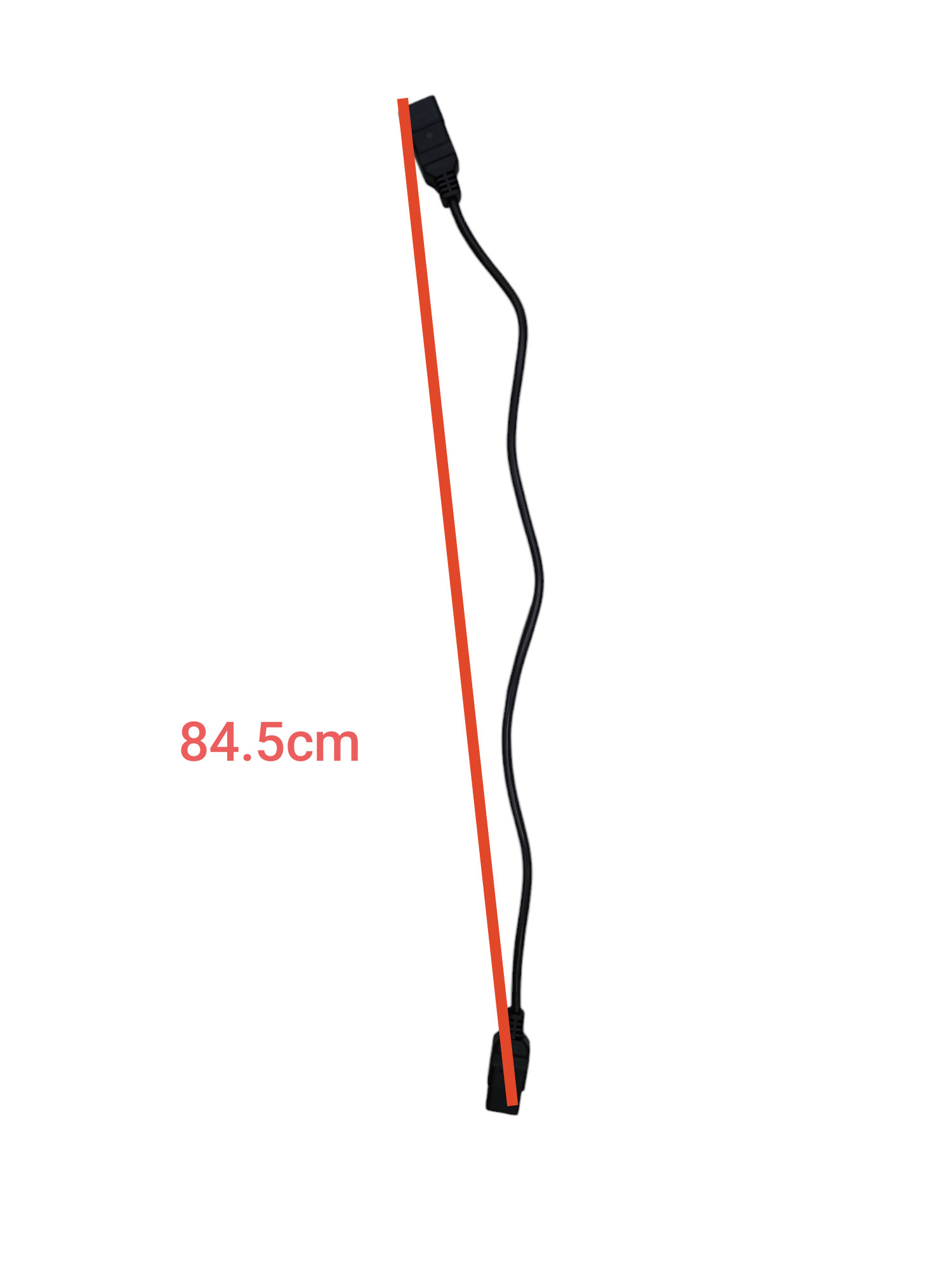 Black C19 Male to C20 Female Cord measuring 84.5 cm for power connections