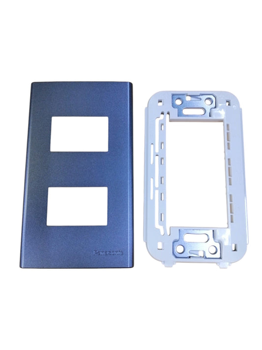 Panasonic Wide Series 2Gang Plate Cover Metallic Gray WEG6802MH-1