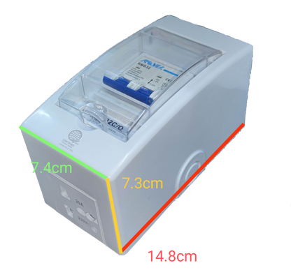 Royu 20A Circuit Breaker 220V  6KIAC with PVC Enclosure with Universal Outlet, Aircon Breaker With Cover RMB20C/O