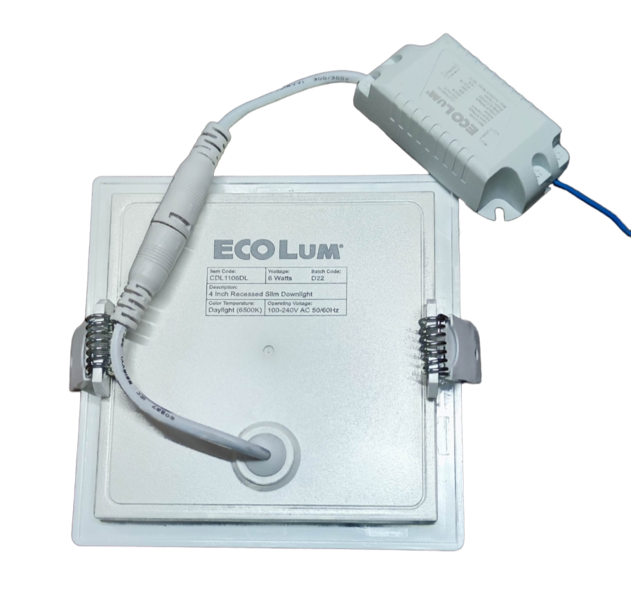 Ecolum 6W LED Downlight Square Daylight 6500K 220V