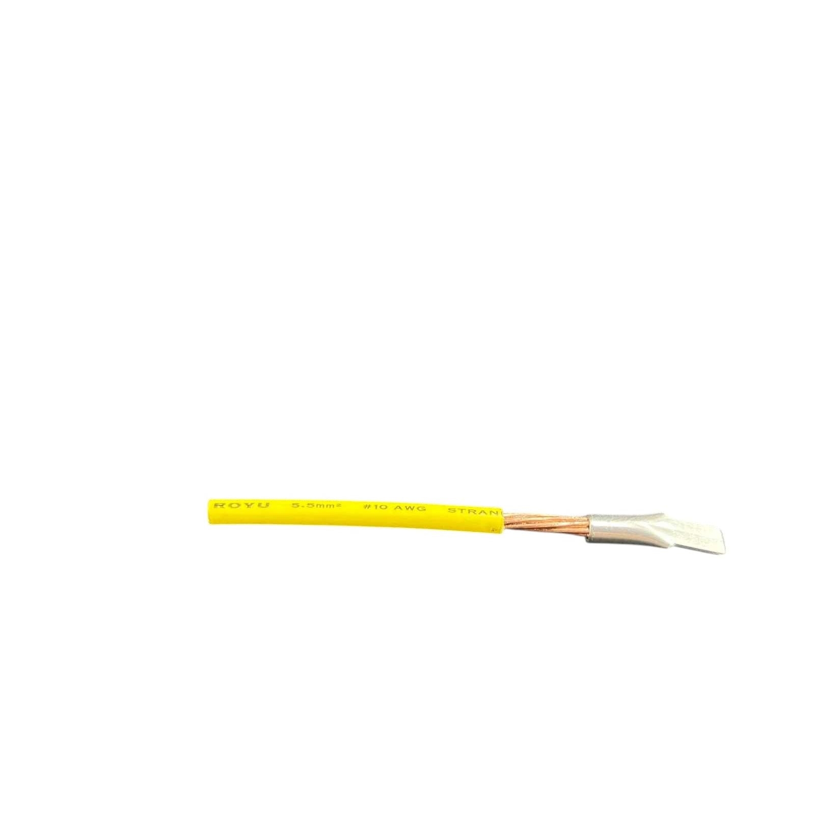 C45-4 Flat Head Terminal 2.0mm to 3.5mm yellow insulated cable with copper wire end