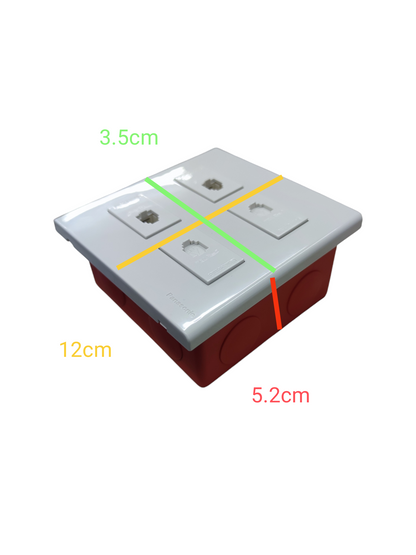 Panasonic 4 Gang Telephone Outlet Wide Series with Utility Box WEG6804+(4XWEG2164)+Utility Box