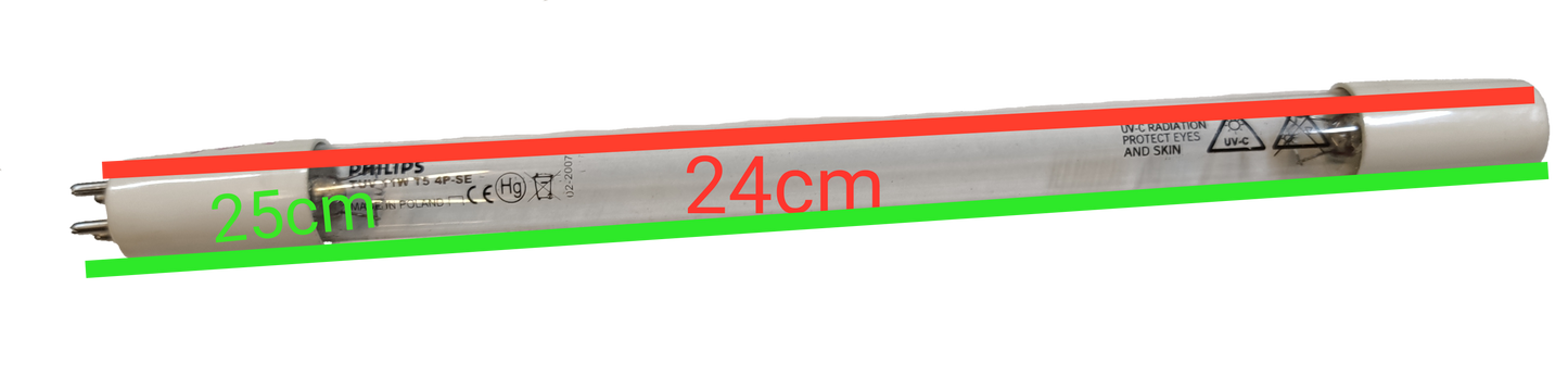 Philips Germicidal Tube 11W 4 Pins T-5, UV-C 11W T-5 Tube, Disinfecting Sterilizing Lamp for Water Station 25cm