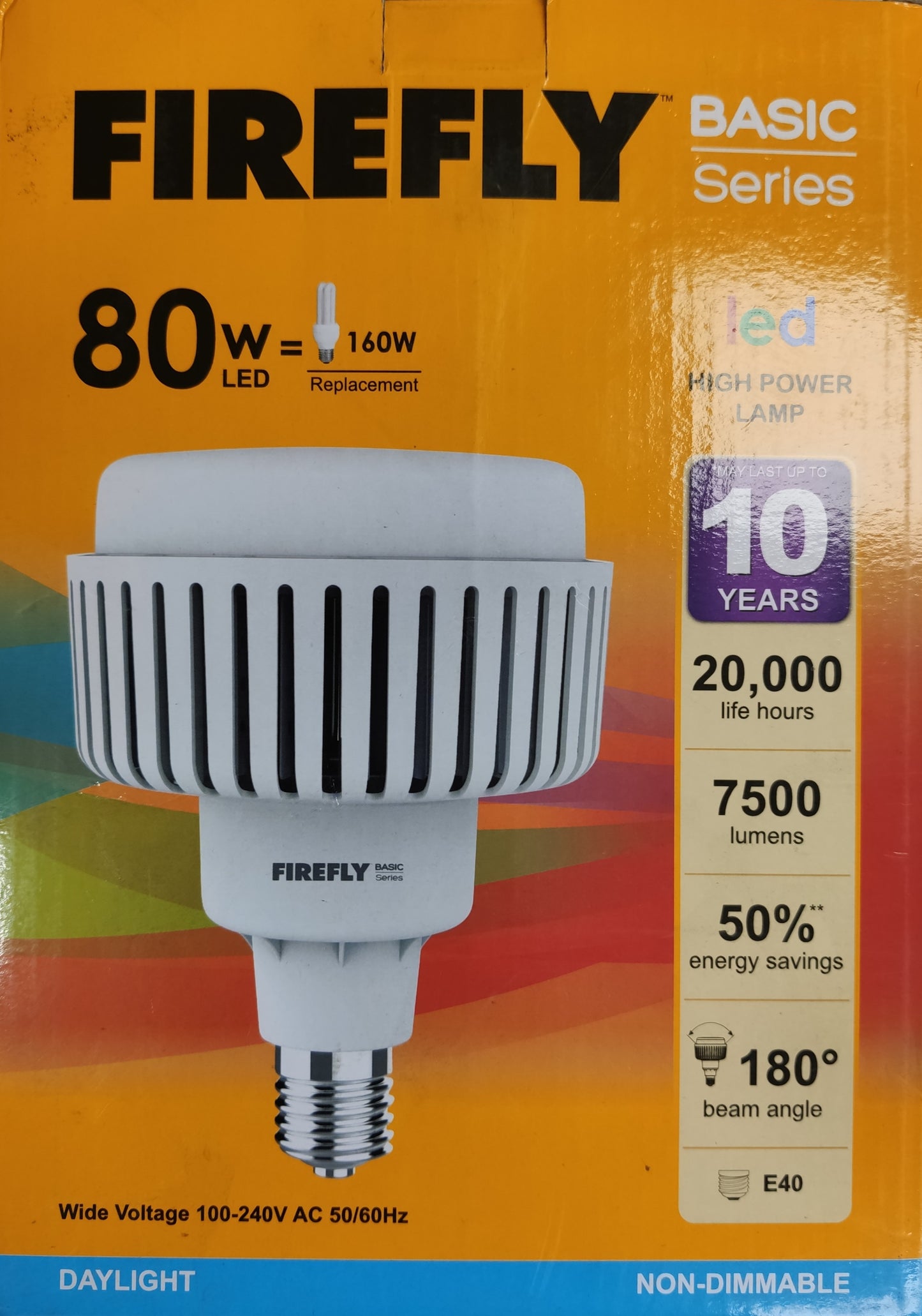 Firefly 80W LED High Power Lamp E40 220V AC 50/60HZ