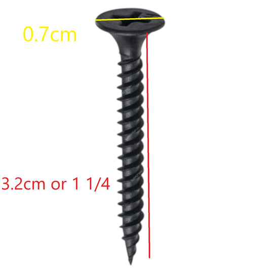 Black countersunk Phillips Wood Gypsum Screw for Wood CAA-GSM1 3.2 cm length 0.7 cm head diameter
