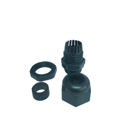 Grippes black cable gland M20 6-12mm with threaded parts for secure cable management