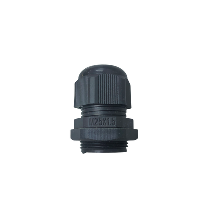 Grippes Cable Gland M25 13-18mm black plastic cable management fitting with threaded design