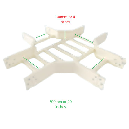 Royu Cable Ladder Horizontal Cross cable tray component measuring 100mm by 500mm in white