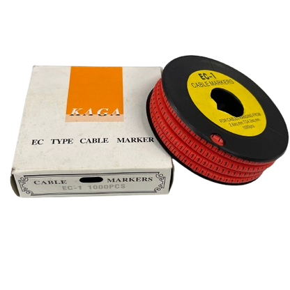 Grippes Cable Marker 1 - Red on a spool for organized cable management and identification
