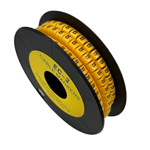 Grippes Cable Marker - B Yellow on a spool for easy cable management and organization
