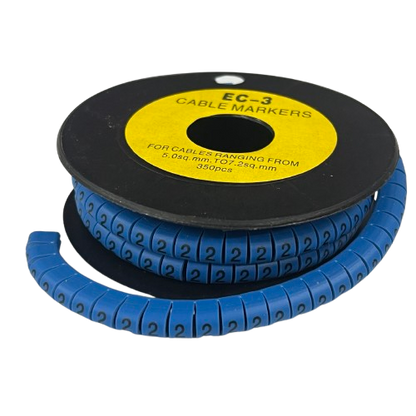 Grippes Cable Marker Blue - 2 on a spool, ideal for organizing and identifying cables