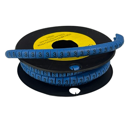 Grippes Cable Marker Blue - 3 on a spool, perfect for organizing and identifying cables easily