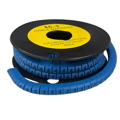 Grippes Cable Marker Blue - 4 on a spool for organizing cables easily and efficiently