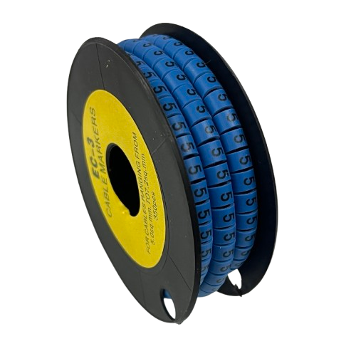 Grippes Cable Marker Blue - 5 Set for Organized and Efficient Cable Management