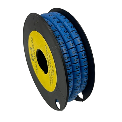 Grippes Cable Marker Blue - 5 Set for Organized and Efficient Cable Management
