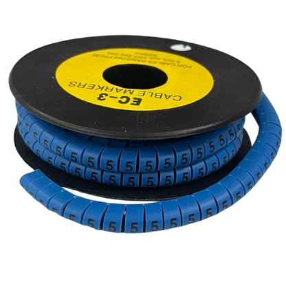 Grippes Cable Marker Blue - 5 on a spool for effective cable management and organization