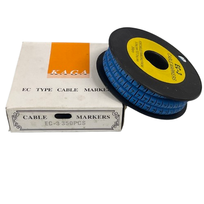 Cable Marker Blue - 7 by Grippes, 350 pieces on a spool for organized cable management