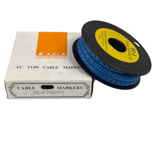 Cable Marker Blue - 7 by Grippes, 350 pieces on a spool for organized cable management