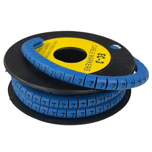 Grippes Cable Marker Blue - 7 for organized cable management and easy identification