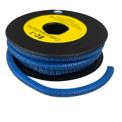 Grippes Cable Marker Blue - G on a spool for organizing and labeling cables effectively