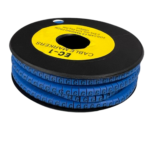 Grippes Cable Marker Blue - G on a spool for organized cable management and labeling