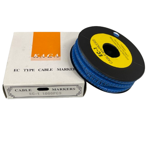Grippes Cable Marker Blue - G in a roll with box packaging for efficient cable organization