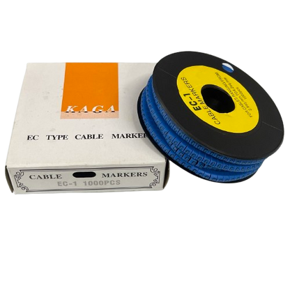 Grippes Cable Marker Blue - G in a roll with box packaging for efficient cable organization