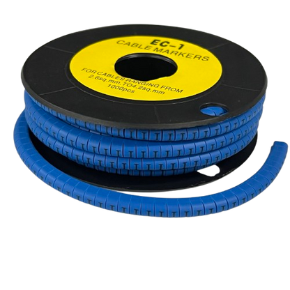 Grippes Cable Marker Blue - I on a spool, ideal for organizing and identifying cables effectively