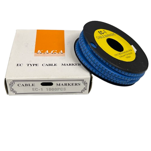 Grippes Cable Marker Blue - K in a pack of 1000 pieces for organized cable management