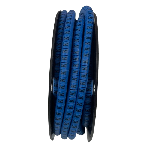 Cable Marker Blue - K for organizing cables, featuring a durable design and clear markings