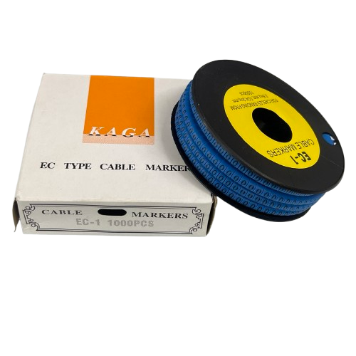 Grippes Cable Marker Blue - O in a roll with 1000 pieces for organized cable management