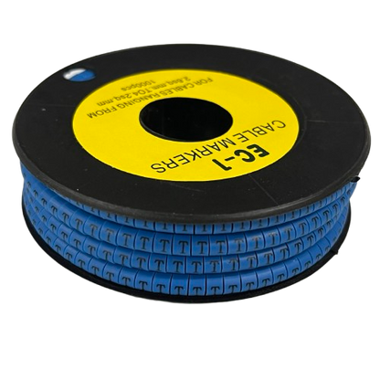 Grippes Cable Marker Blue - T on a spool for organizing and identifying cables easily