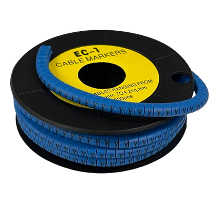 Grippes Cable Marker Blue - Y on a spool, ideal for organizing and identifying cables