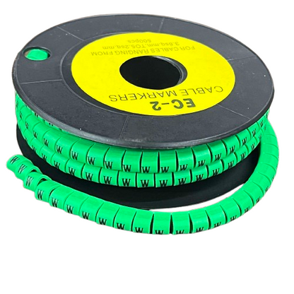 Grippes Cable Marker Green - W on a spool for organizing and labeling cables efficiently